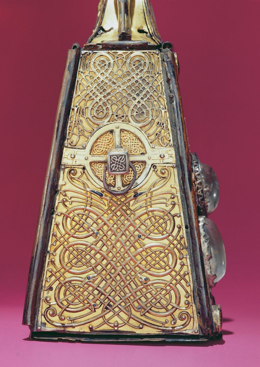 Il lato argenteo del santuario della campana di San Patrizio, da Armagh, Irlanda, c.1100 da Celtic