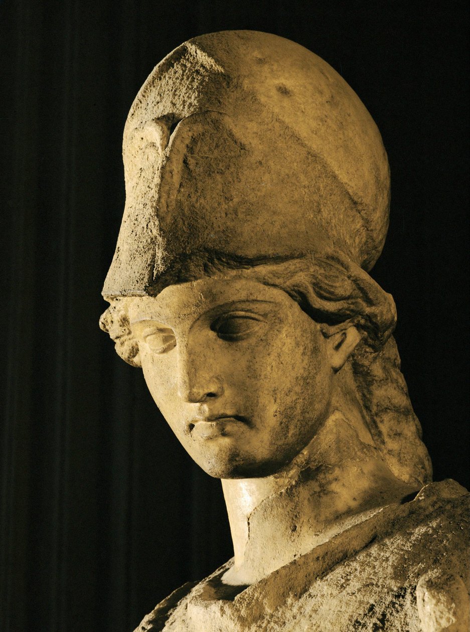Testa di Atena con cista e serpente Erechthonios ... da Cephisodotus the Younger