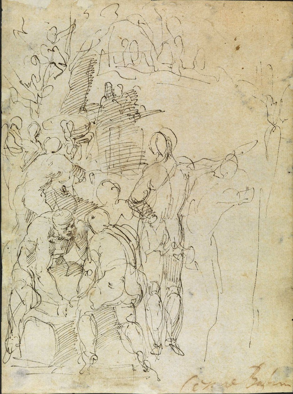 Schizzo di figure maschili da Cesare Baglione