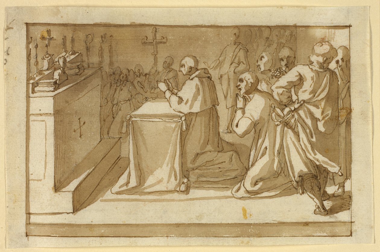 San Carlo Borromeo che Venera le Reliquie da Cesare Nebbia