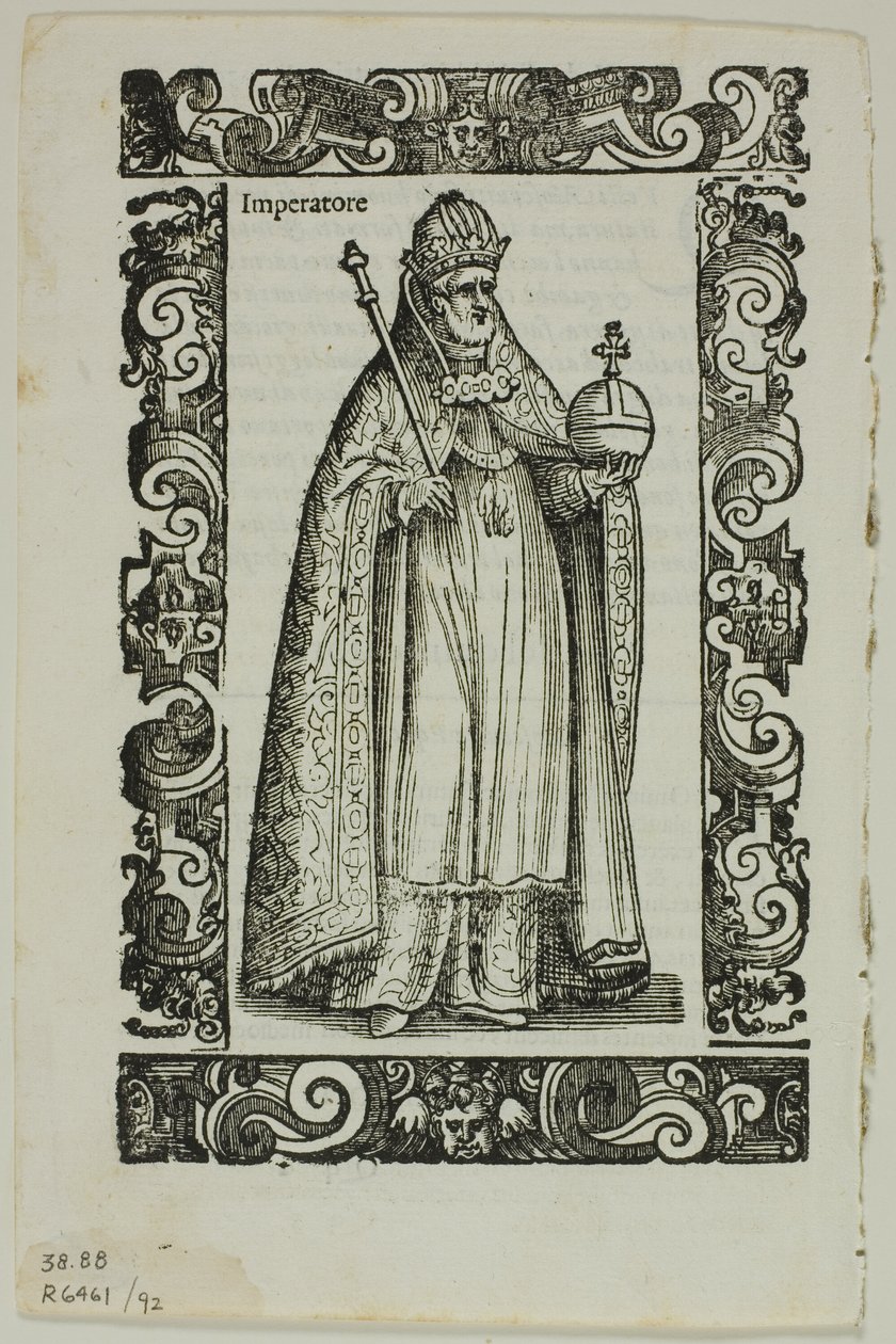 Foglio da Habiti antichi e moderni, tavola 92 da xilografie da libri del XVI secolo da Cesare Vecellio