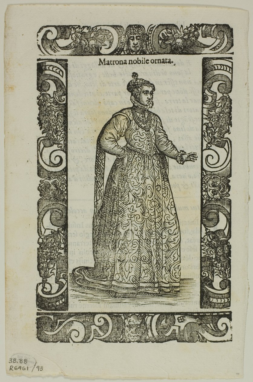 Foglio da Habiti antichi e moderni, tavola 93 da Xilografie da libri del XVI secolo da Cesare Vecellio