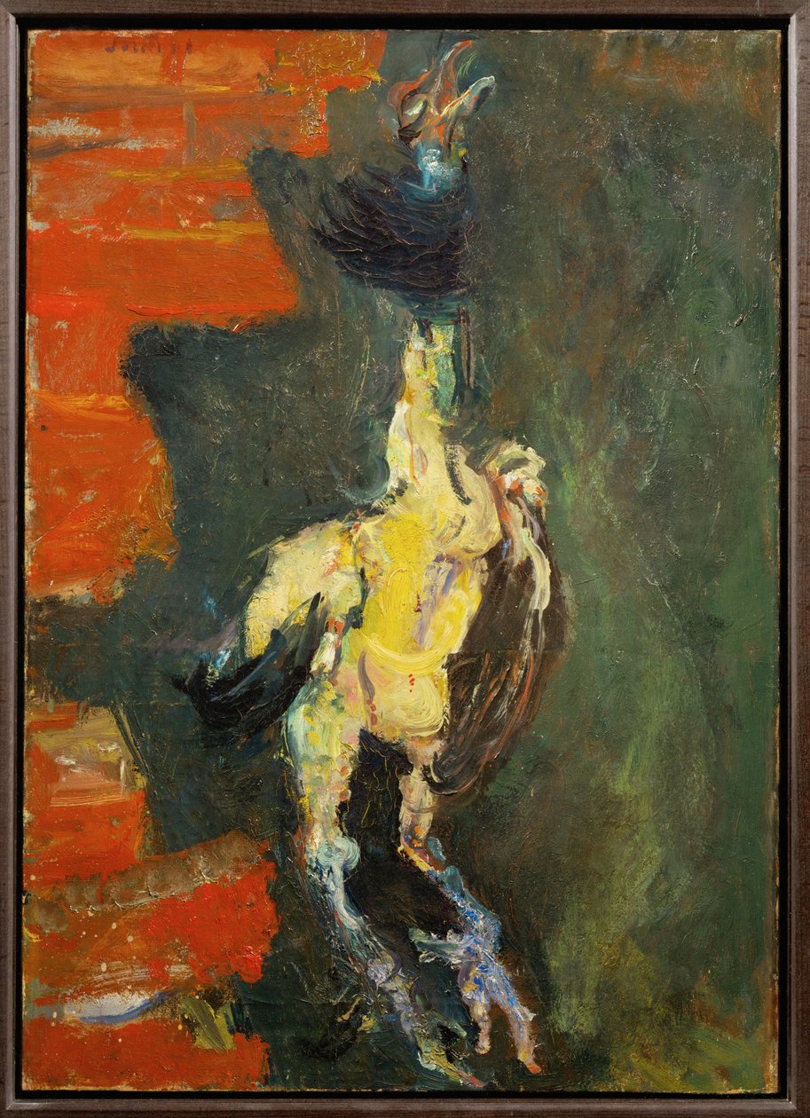 Pollo, appeso davanti a un muro di mattoni, 1924 circa (dipinto su tela) da Chaim Soutine