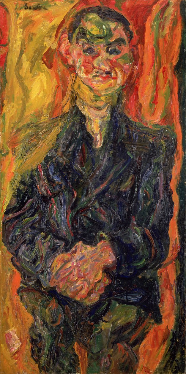 Uomo in Blu, con Sfondo Giallo e Rosso da Chaim Soutine