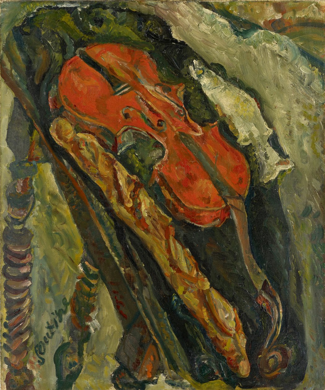 Natura morta con violino, pane e pesce da Chaim Soutine