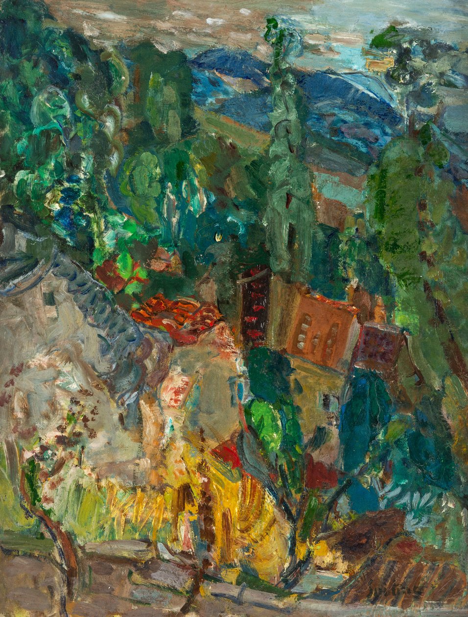 Paesaggio Urbano con Cipressi, Sud della Francia da Chaim Soutine