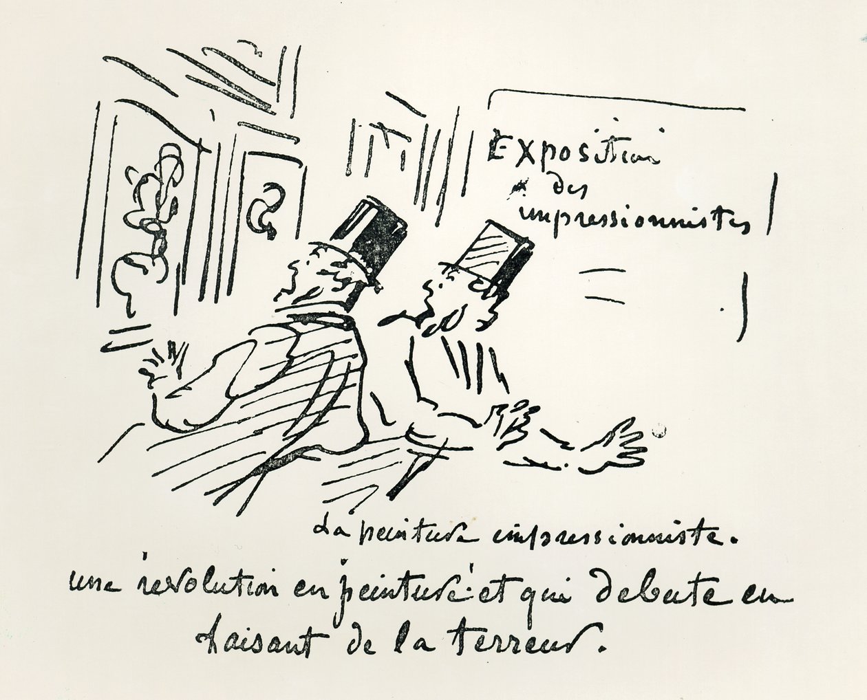 Caricatura della prima mostra impressionista a Parigi, 