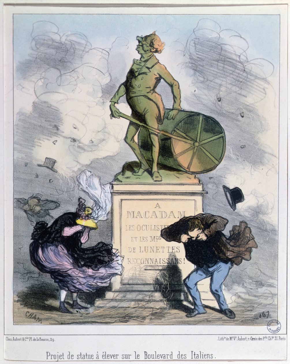Progetto per erigere una statua in onore di Macadam sul Boulevard des Italiens, Parigi da Amédée de Noé