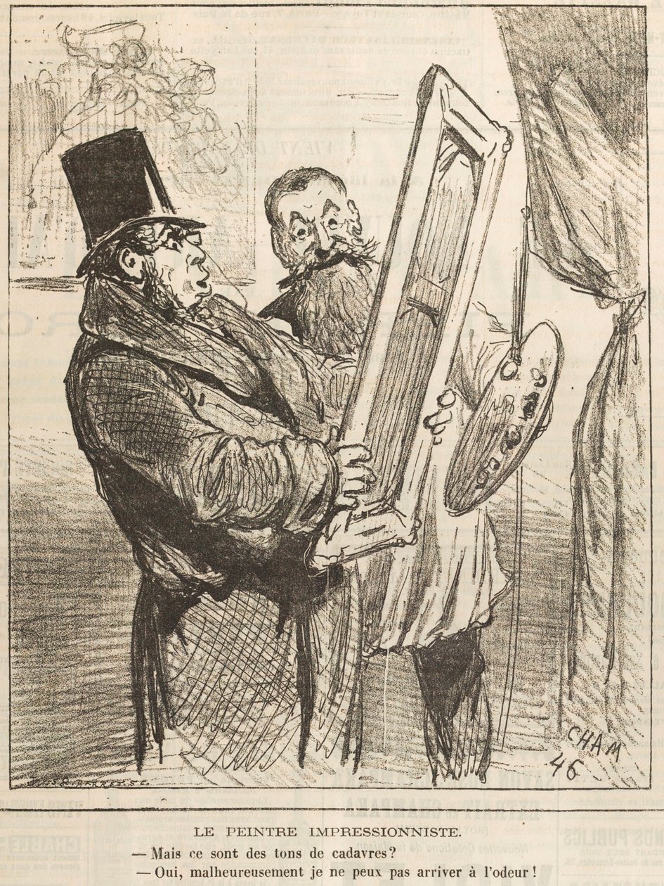 Le peintre impressionniste: Mais ce sont des tons de cadavre..., 1877 da Cham