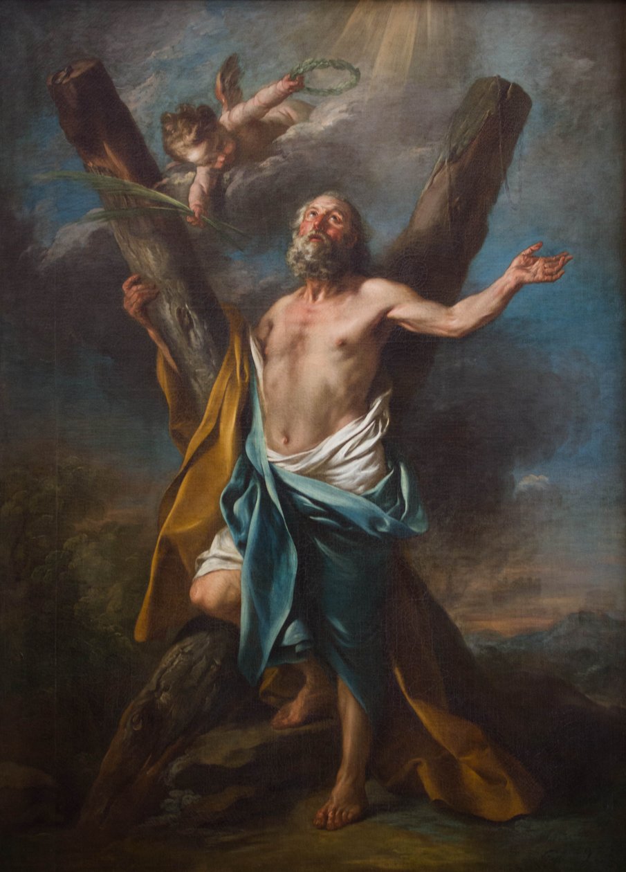 San Andrea abbraccia la sua croce da Charles André van Loo