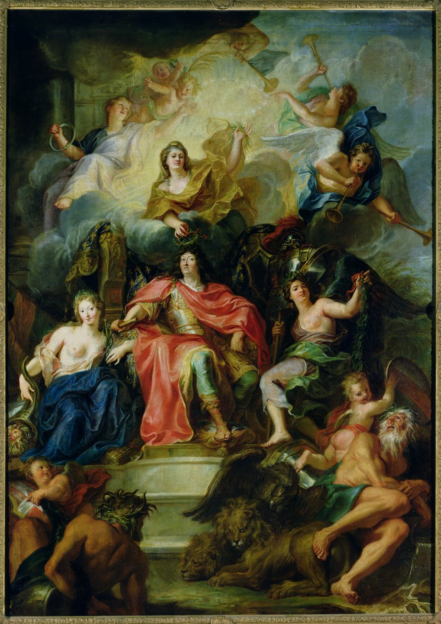 Luigi XIV (1638-1715) incoronato dalla Gloria, c.1686 da Charles Antoine Coypel