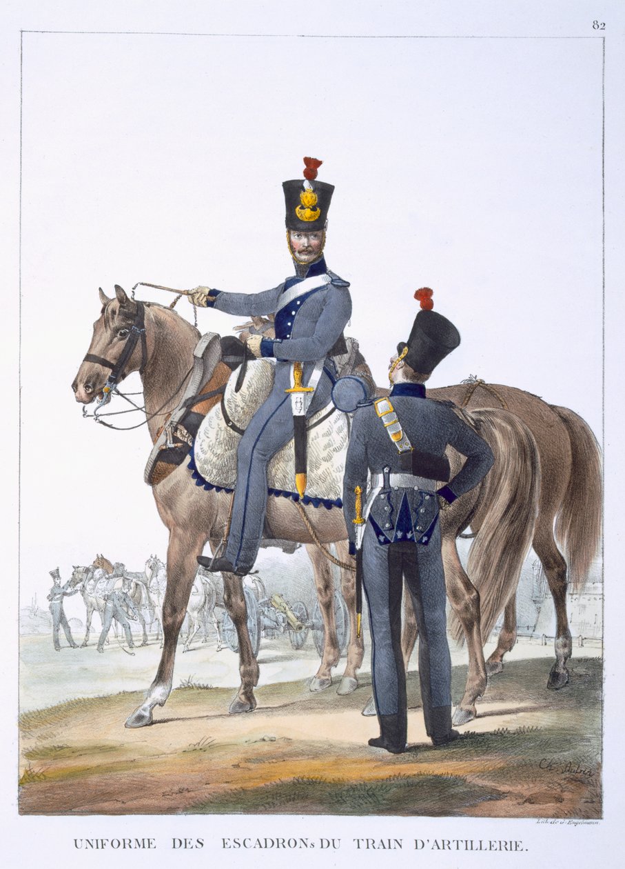 Uniforme dello squadrone di artiglieria, 1823 da Charles Aubry