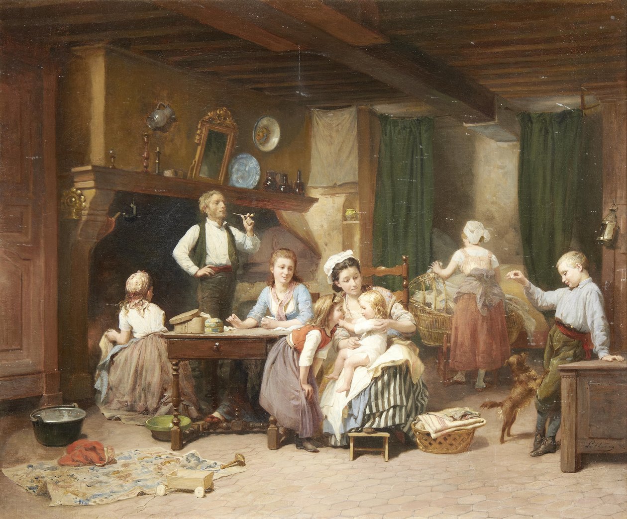 Tempo in famiglia da Charles Auguste Romain Lobbedez