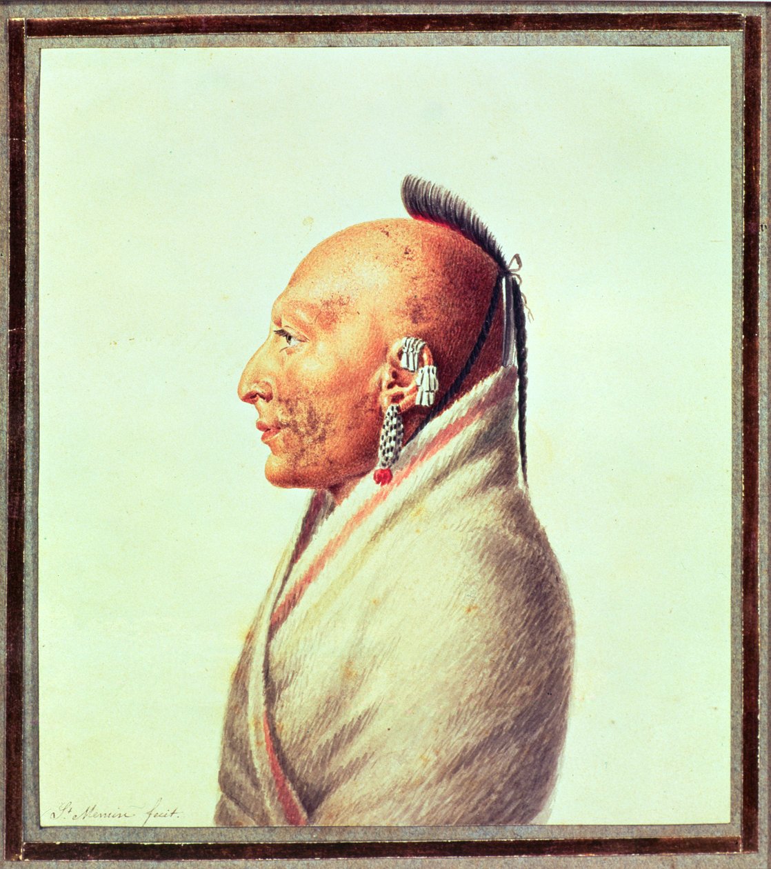 Capo indiano dei Piccoli Osages, c.1807 da Charles Balthazar Julien Févret de Saint Mémin