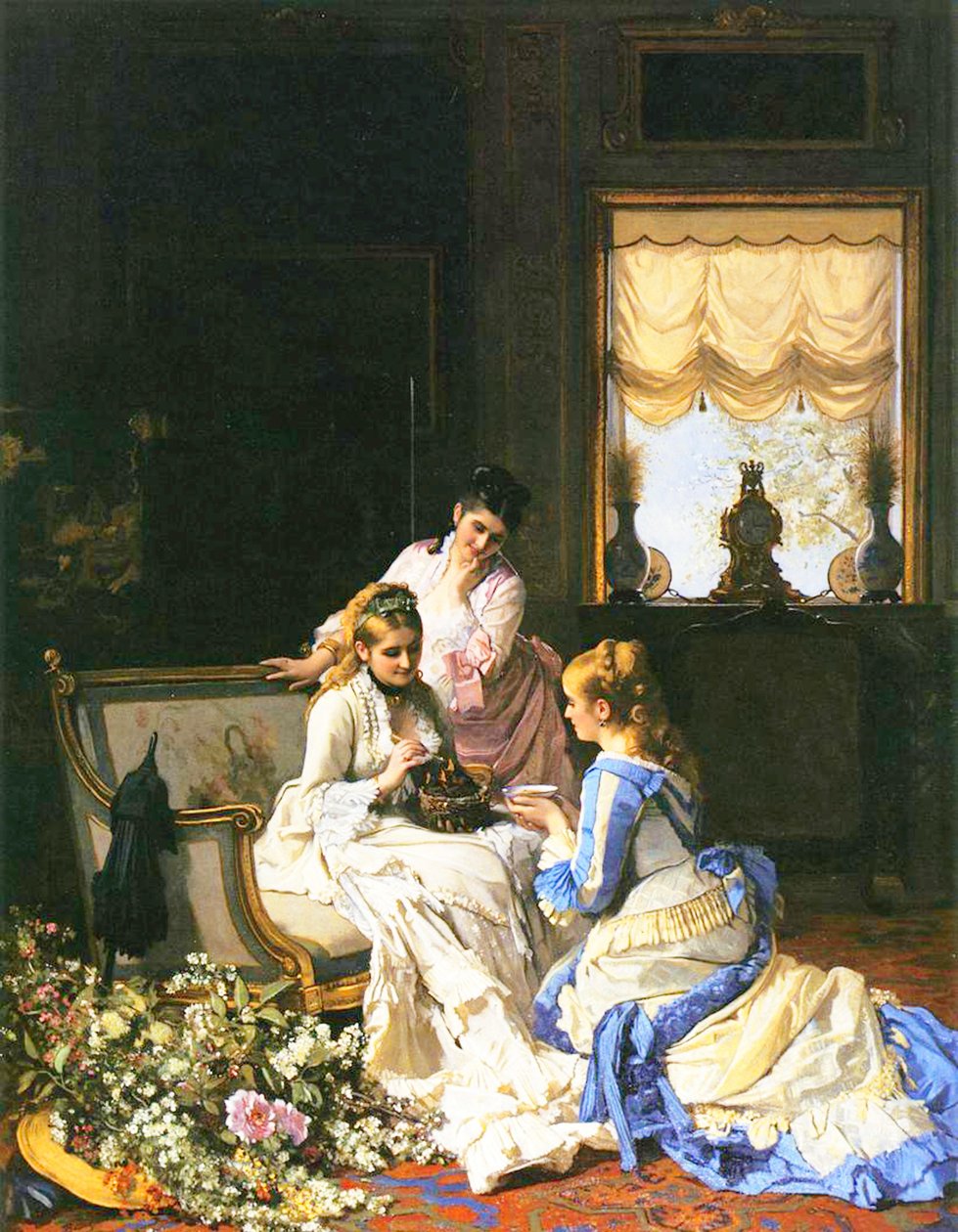 Ragazze con un nido da Charles Baugniet