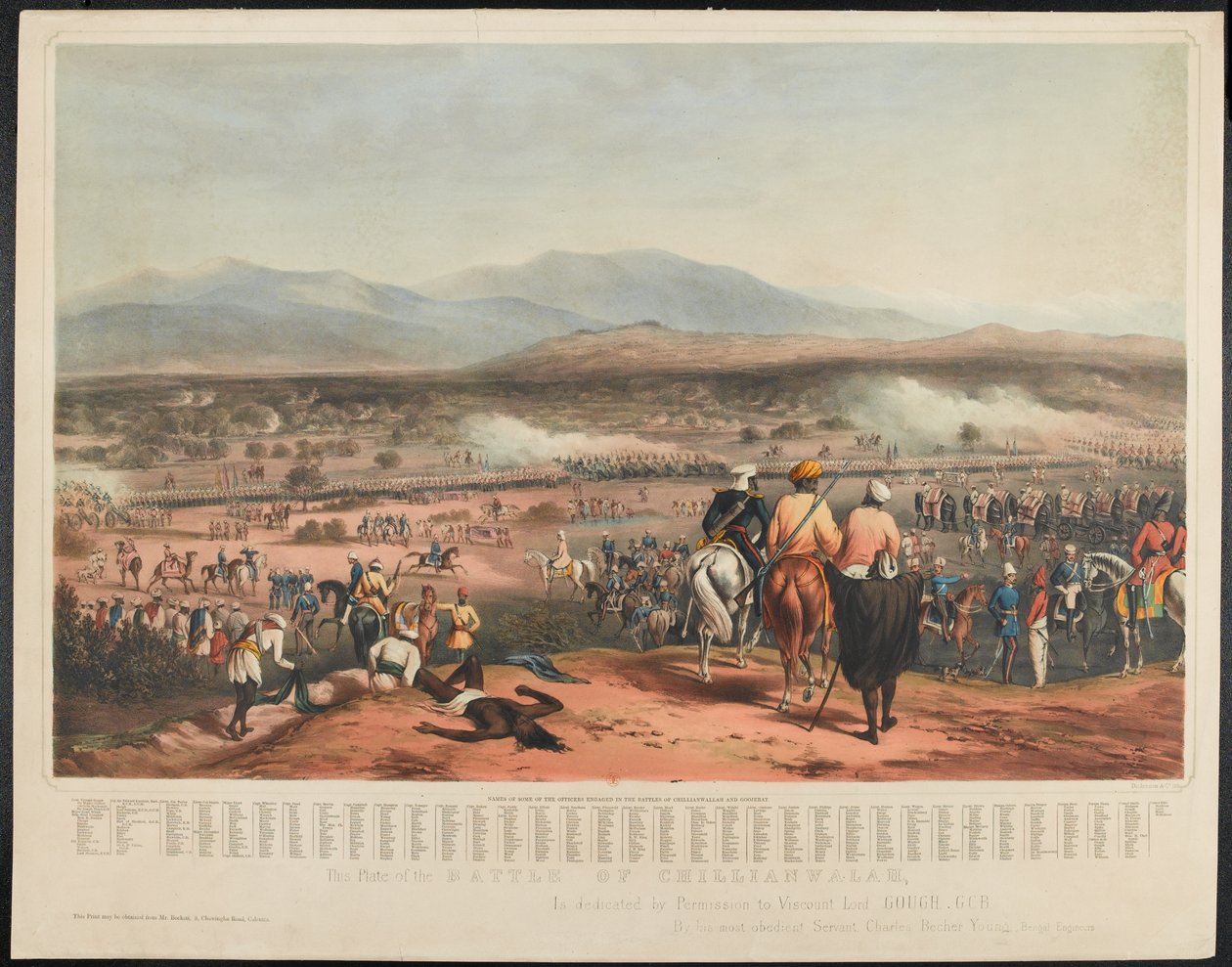 Battaglia di Chillianwala il 13 gennaio 1849 da Charles Becher Young