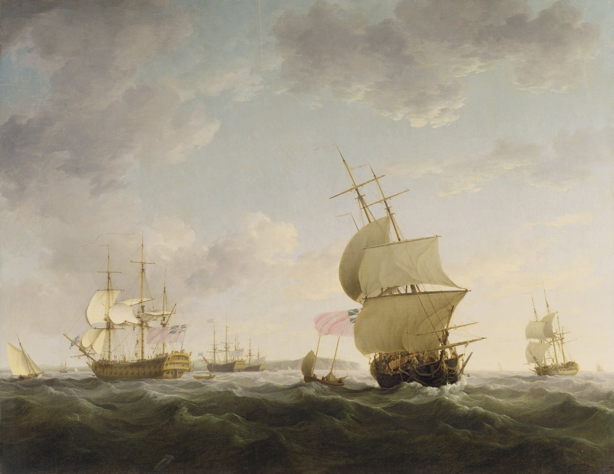 Navigazione nel Canale della Manica, c.1755 da Charles Brooking