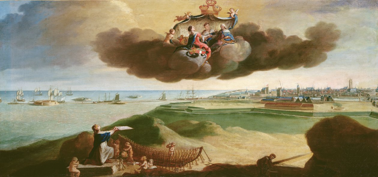 La Città di Dunkerque Presenta il Piano per la sua Ristrutturazione a Luigi XV, 1758 da Charles Carlier