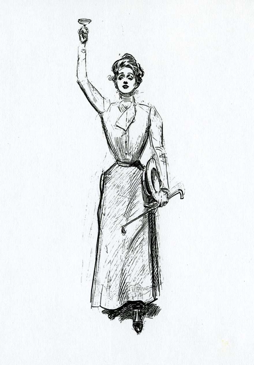 Una ragazza Gibson con abbigliamento da equitazione da Charles Dana Gibson