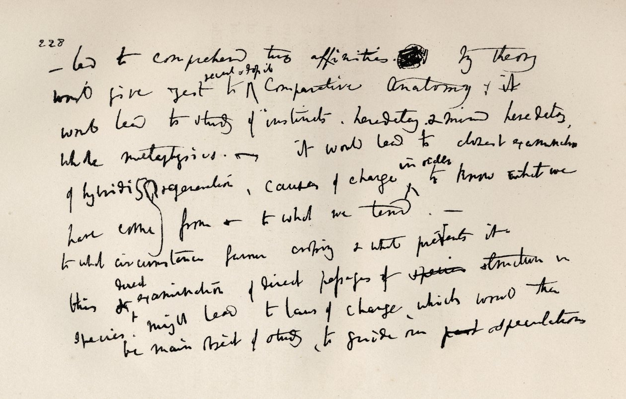 Pagina da un quaderno di Darwin del 1837, da 