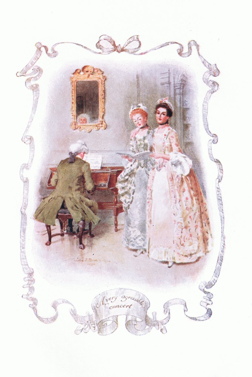 Un concerto molto piacevole, da Il Vicario di Wakefield pubblicato da J M Dent & Son Ltd, anni 1920 da Charles Edmund Brock