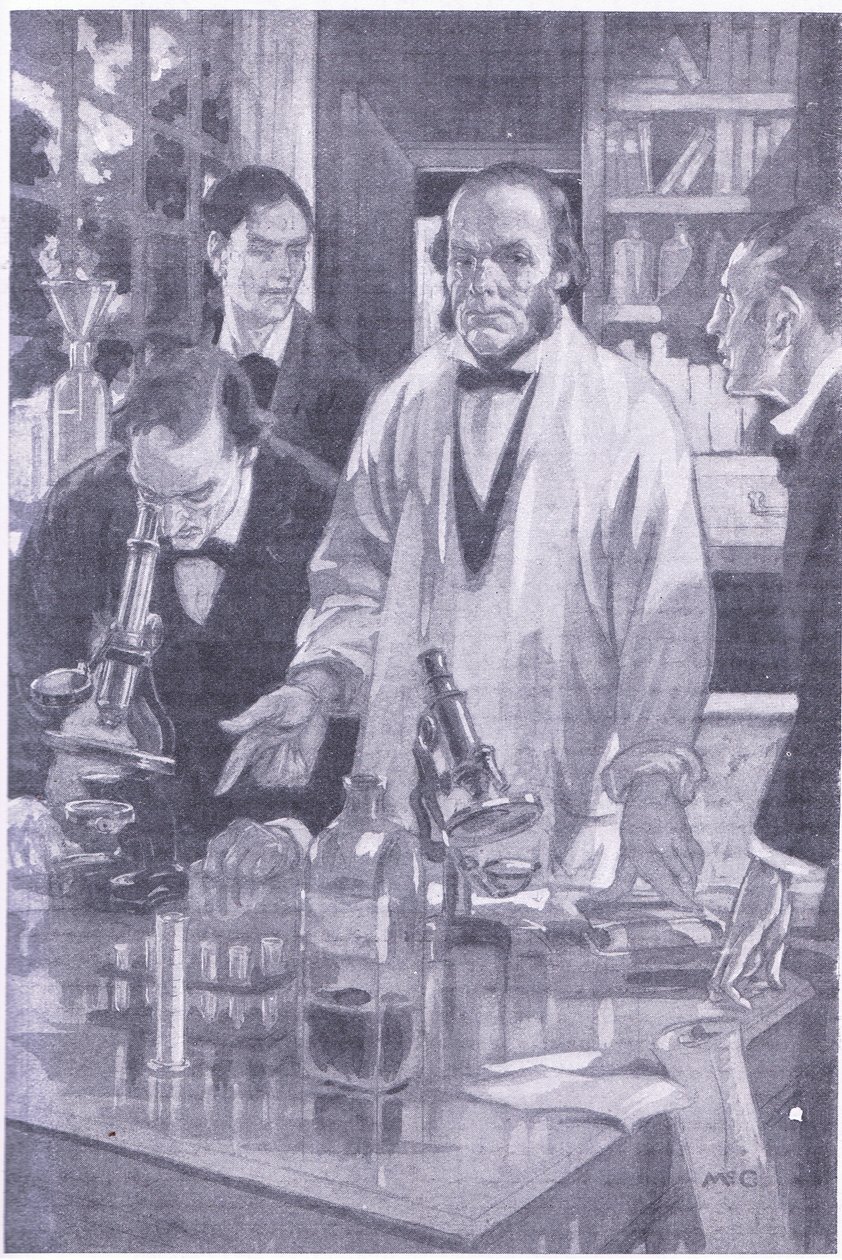 Lord Lister che ha bandito il dolore dalle operazioni chirurgiche spiegando le sue idee ai suoi studenti da Charles Edmund Brock