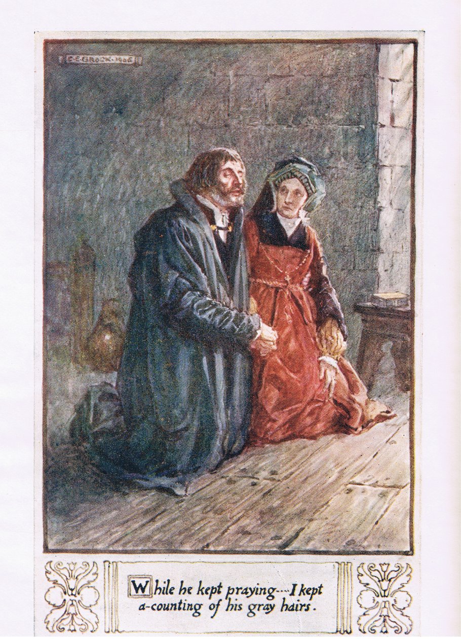 Mentre continuava a pregare, contavo i suoi capelli grigi da Charles Edmund Brock