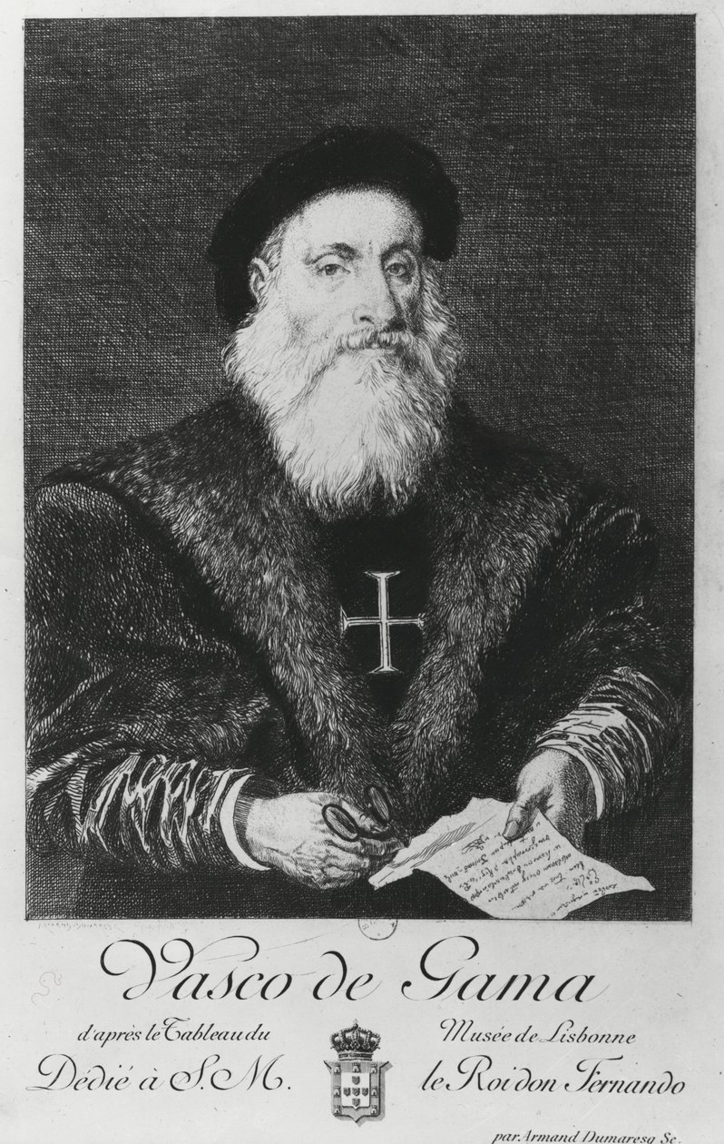 Ritratto di Vasco da Gama (1469-1524) da Charles Edouard Armand Dumaresq