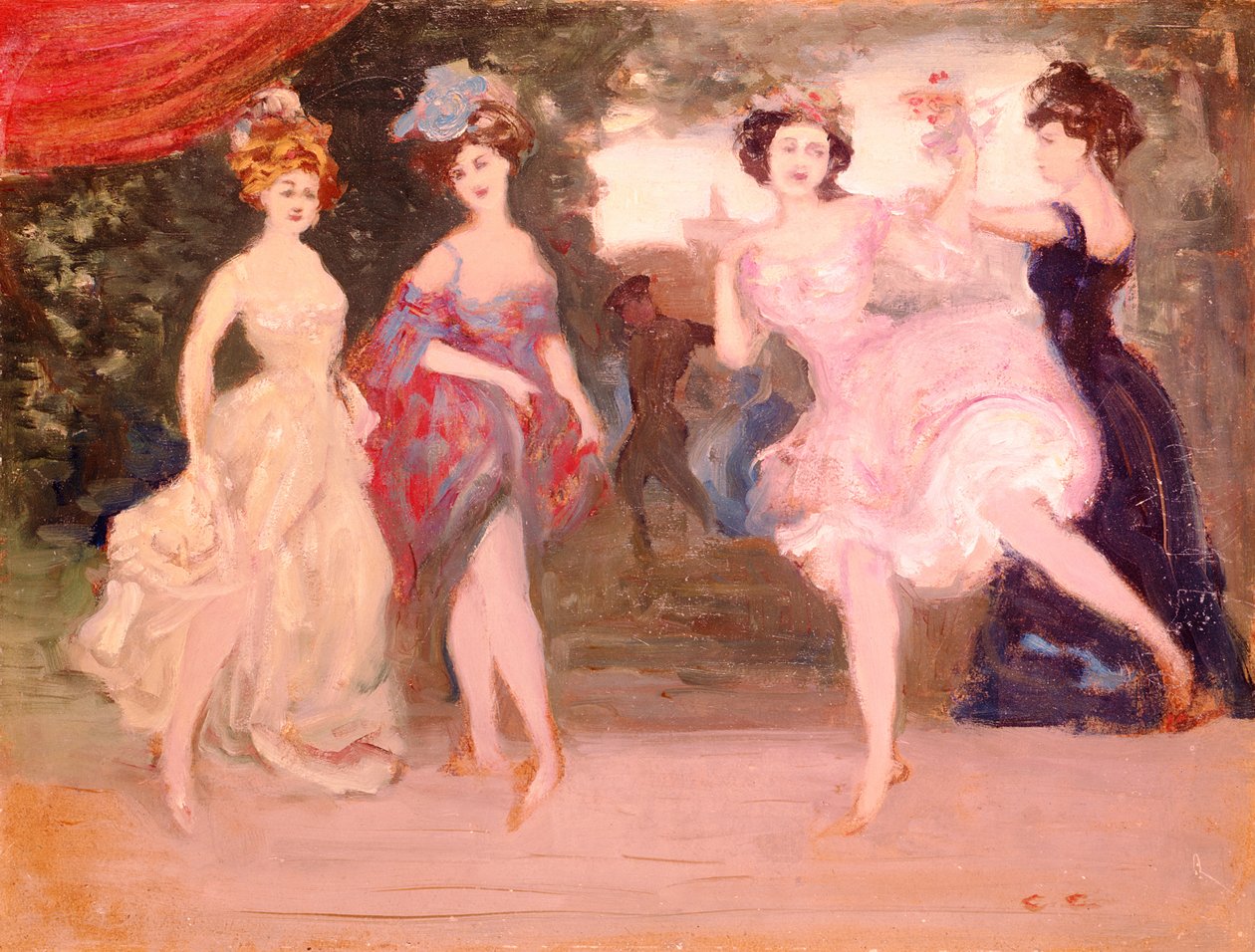 Quattro ragazze danzanti sul palco da Charles Edward Conder