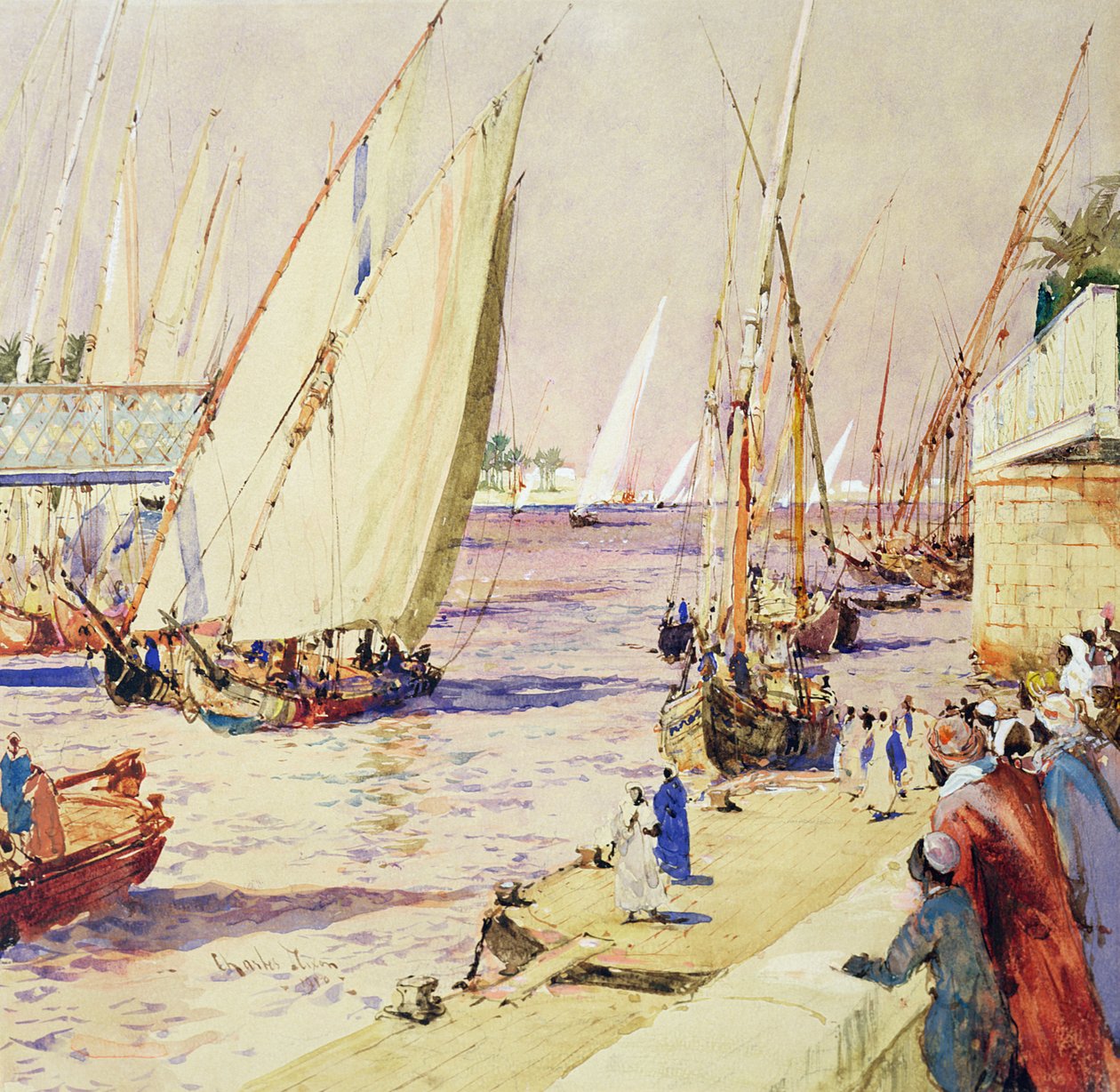Feluche sulla rotta commerciale, 1910 da Charles Edward Dixon