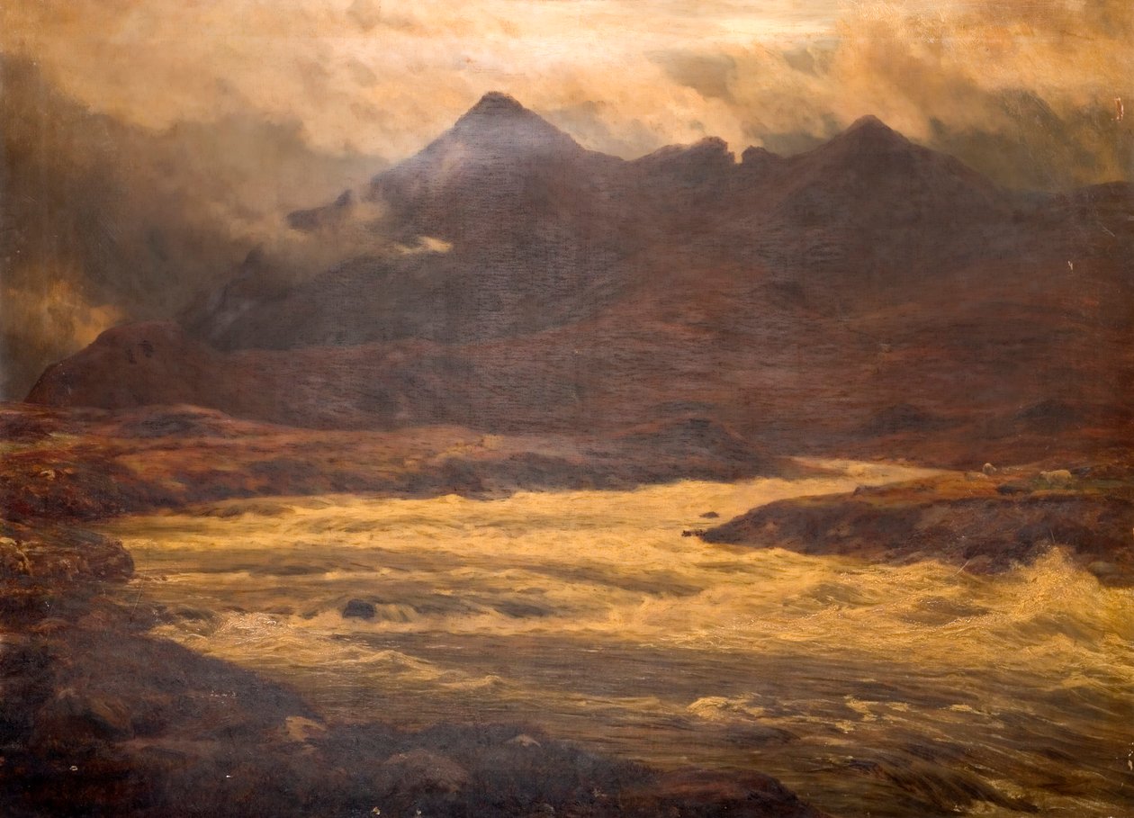 Montagna e inondazione, Snir-Na Gillan, Skye, 1876 da Charles Edward Johnson