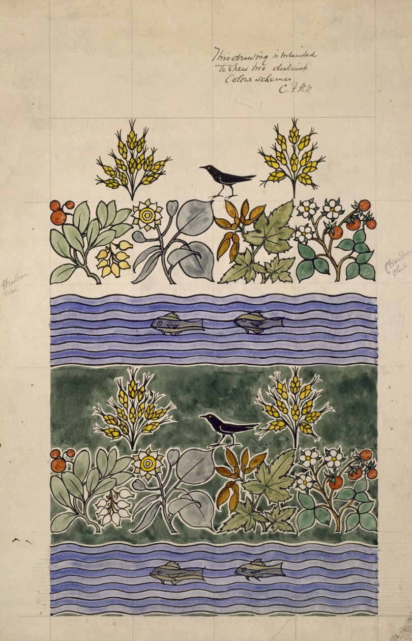 Progetto destinato a mostrare due schemi di colore distinti da Charles Francis Annesley Voysey