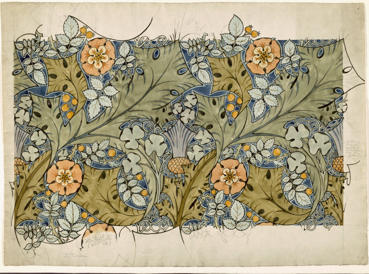 Rose Tudor, cardi e trifoglio da Charles Francis Annesley Voysey