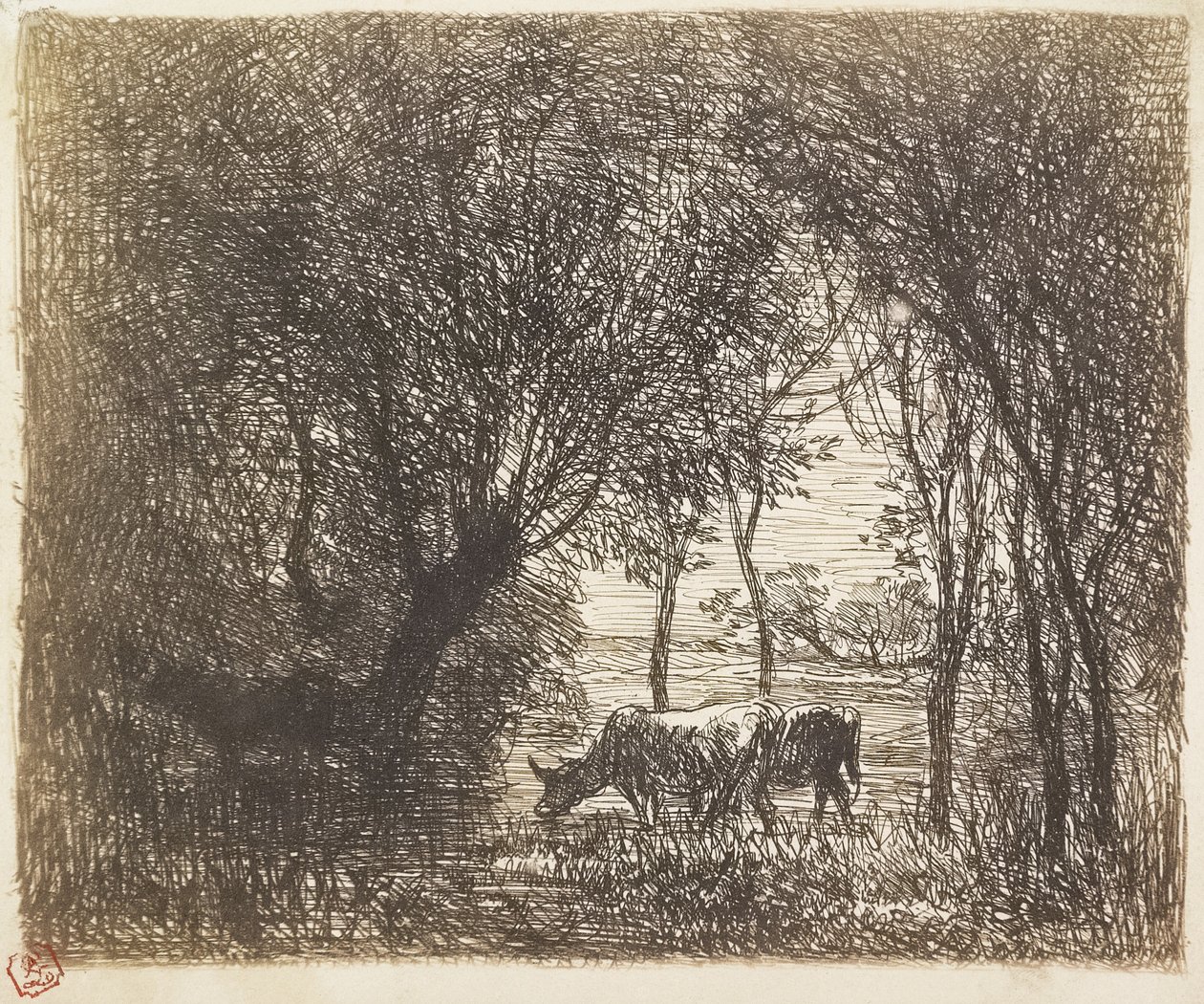 Mucche nel bosco, 1862 da Charles Francois Daubigny