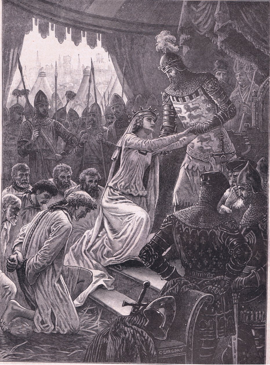 La regina Filippa intercede per i borghesi di Calais, 1347 da Charles Gregory