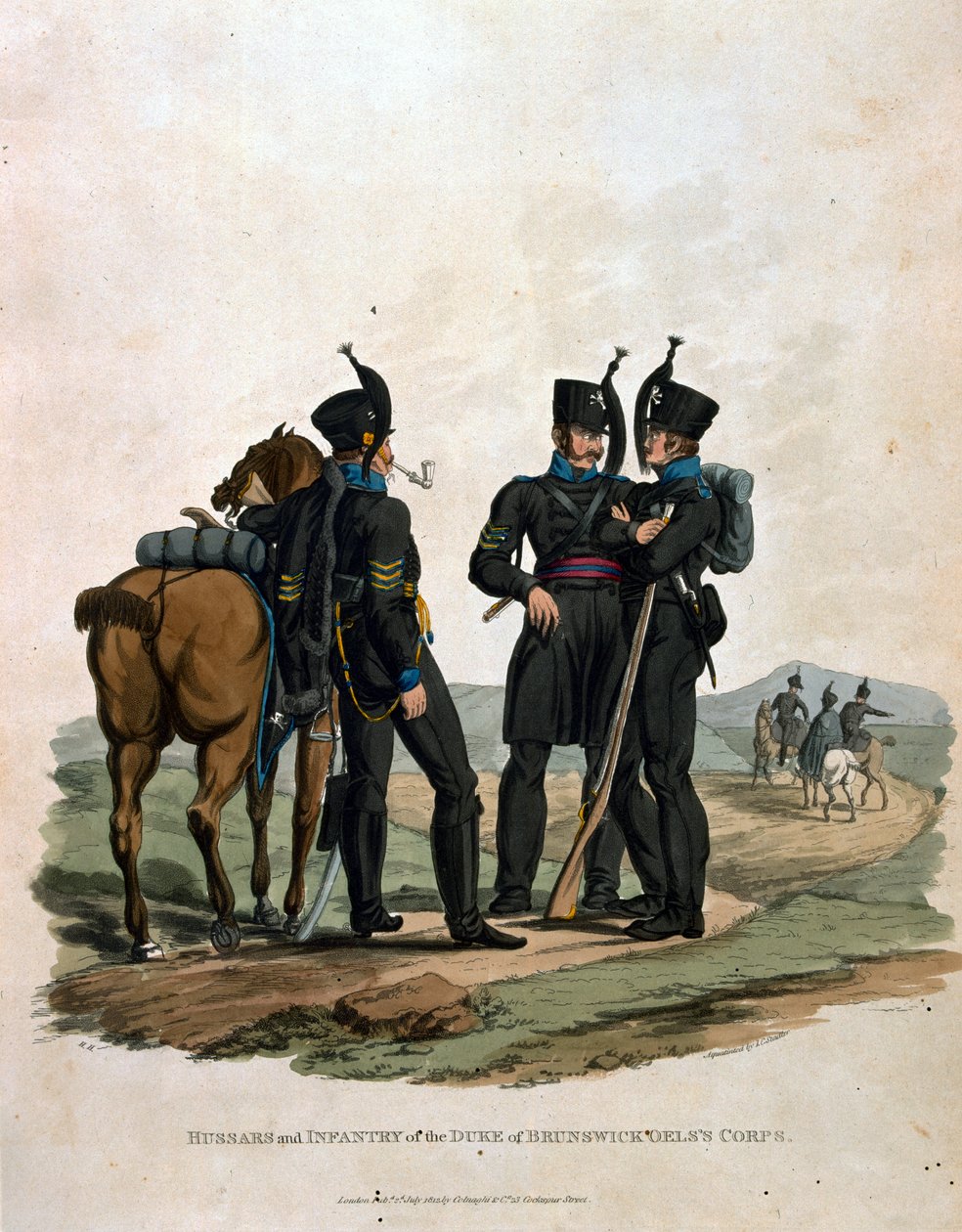 Ussari e fanteria del Corpo del Duca di Brunswick Oels, da 