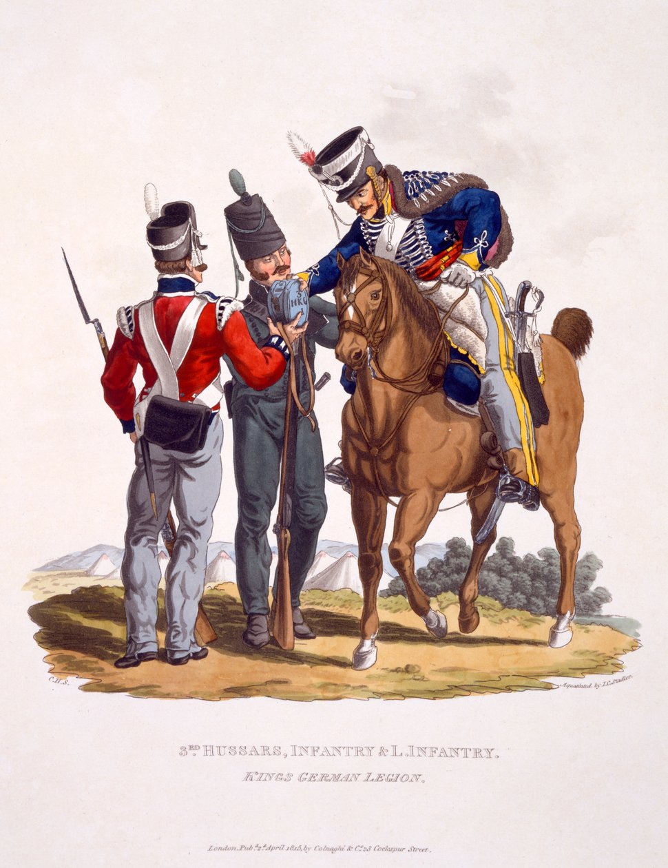 Uniforme dei 3° Ussari, Fanteria e Fanteria Leggera - La Legione Tedesca del Re, da 