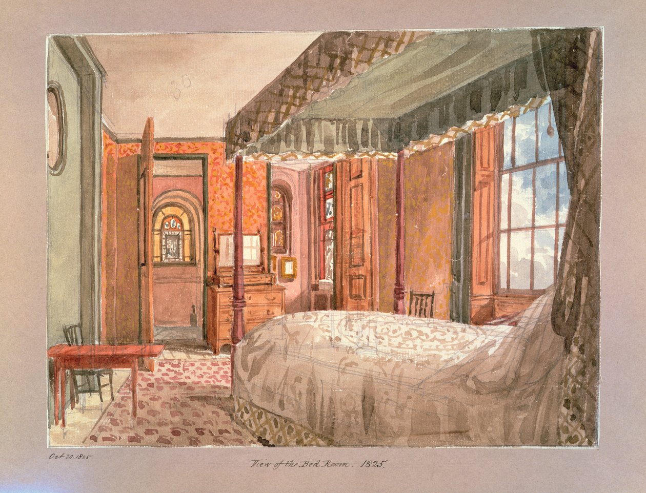 Veduta della Camera da Letto, 1825 da Charles James Richardson
