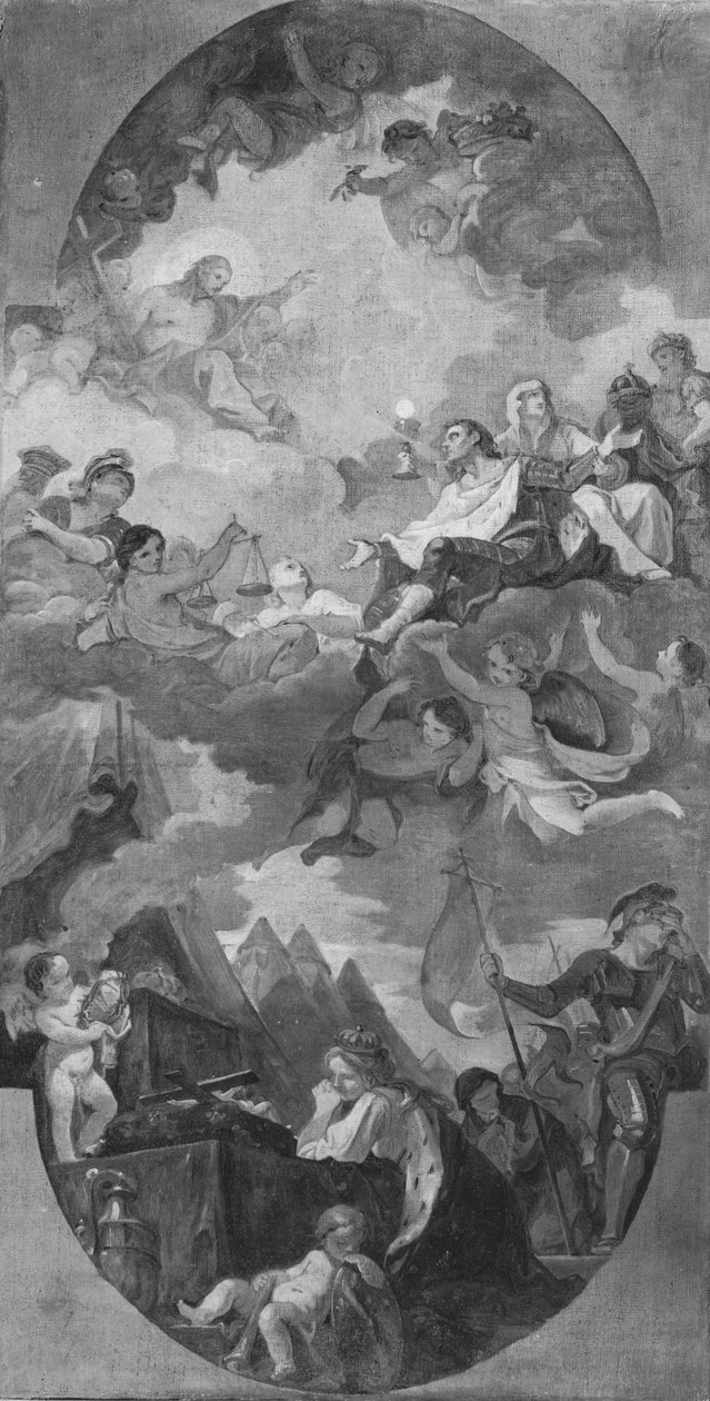 Apoteosi di San Luigi, bozzetto per il soffitto della chiesa di San Luigi dei Francesi, Roma, 1754-56 da Charles Joseph Natoire