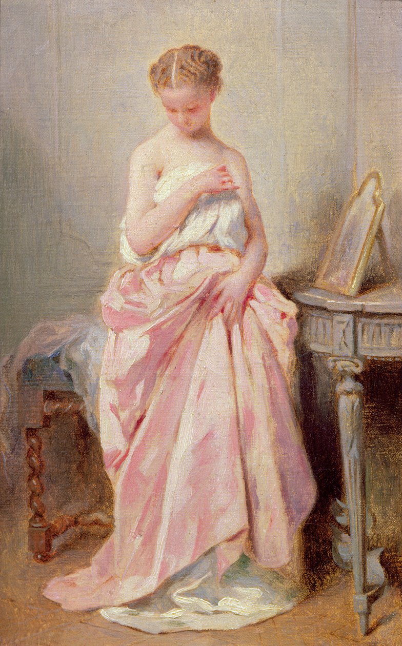 Ragazza in un vestito rosa da Charles Joshua Chaplin