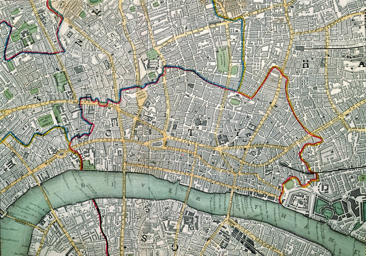 Mappa di Londra, 1852 da Charles Robert Knight