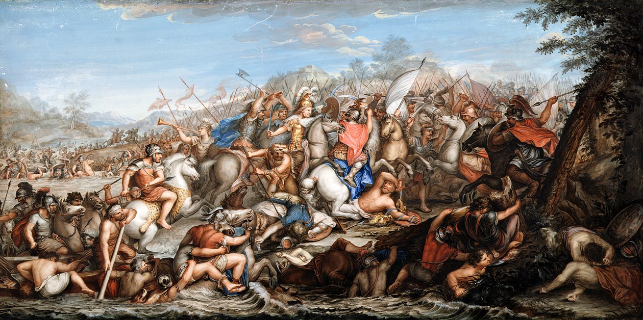 Alessandro attraversa il fiume Granico da Charles Le Brun