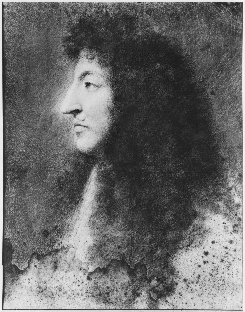 Ritratto di Luigi XIV, giovane, di profilo a sinistra, c.1669-70 da Charles Le Brun