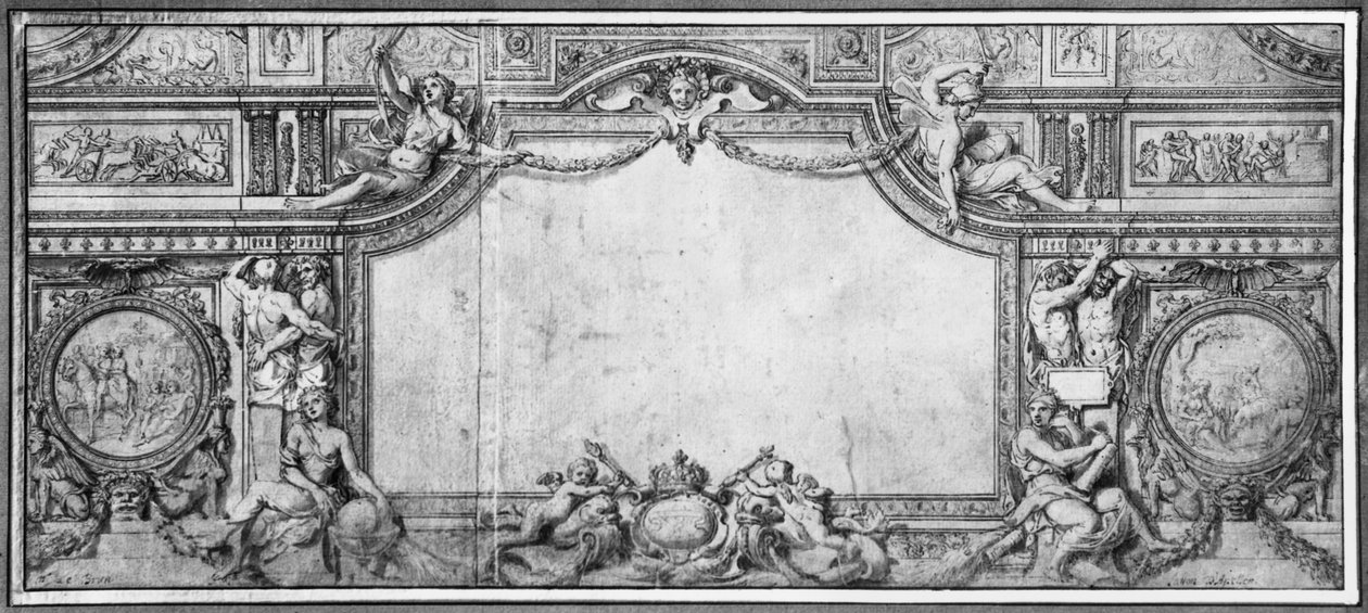 Progetto di soffitto decorato, c.1663 da Charles Le Brun