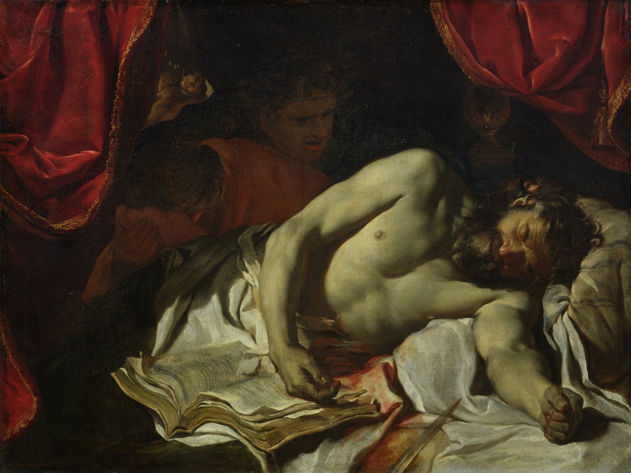La morte di Catone di Utica (95-46 a.C.) 1646 da Charles Le Brun