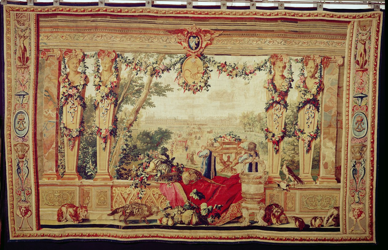 Il mese di ottobre, Castello delle Tuileries, dalla serie di arazzi 
