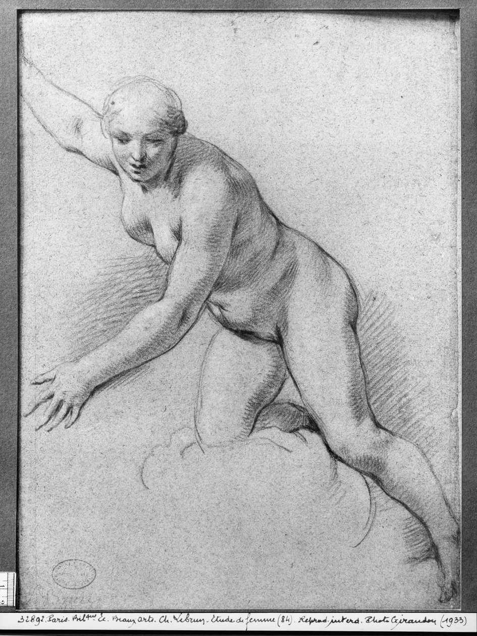Donna inginocchiata su una nuvola da Charles Le Brun