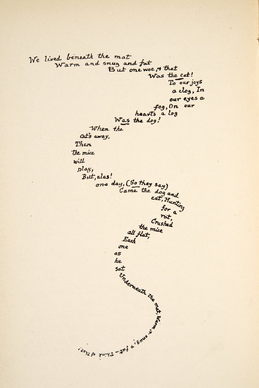La Coda del Topo, illustrazione da Le avventure di Alice sottoterra, pub. 1886 (facsimile) da Charles Lutwidge Dodgson