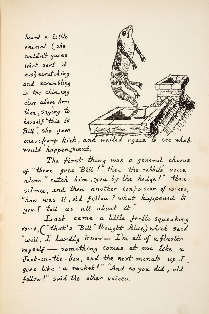 Ecco Bill, illustrazione da Le avventure di Alice sottoterra, pub. 1886 (facsimile) da Charles Lutwidge Dodgson