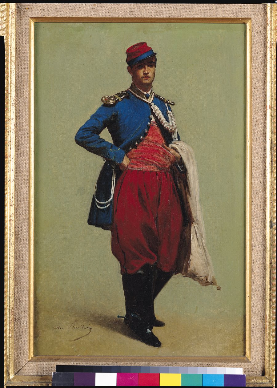 Ritratto di Claude Monet (1840-1926) in uniforme, 1861 da Charles Marie Lhuillier